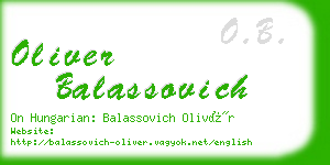 oliver balassovich business card